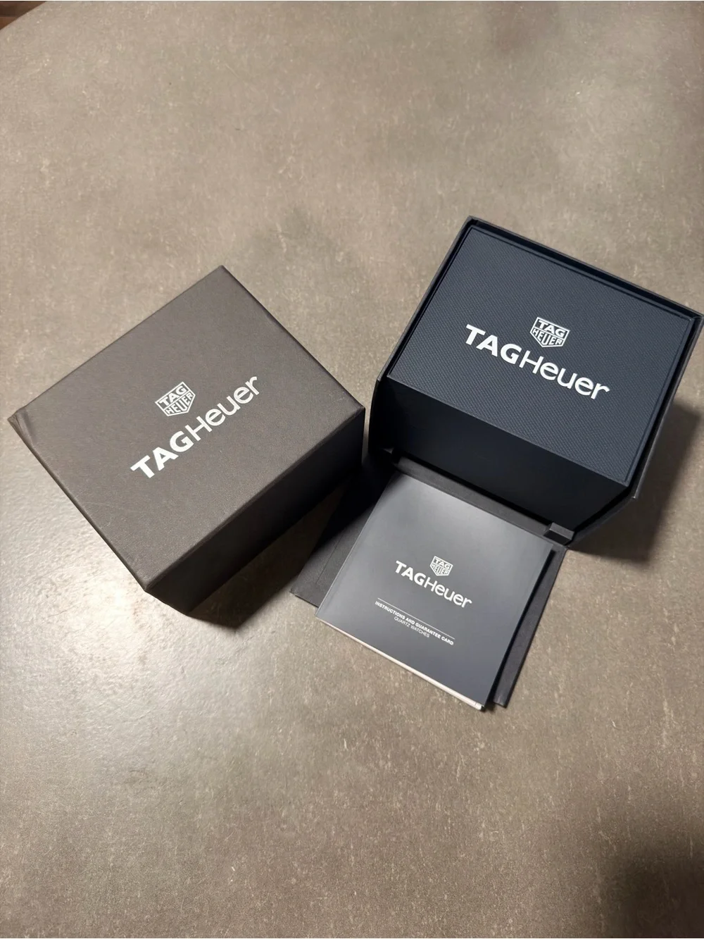 Tag Heuer Black Box with Silver Logo ( includes booklet )